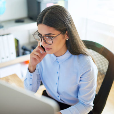 woman studying mortgage rates